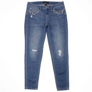 WHBM Girlfriend Distressed Embellished Jeans Sz 4